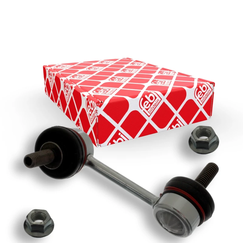Image of FEBI BILSTEIN 43453 Anti-roll bar link Rear Axle Left Steel Link Stabiliser (3229)