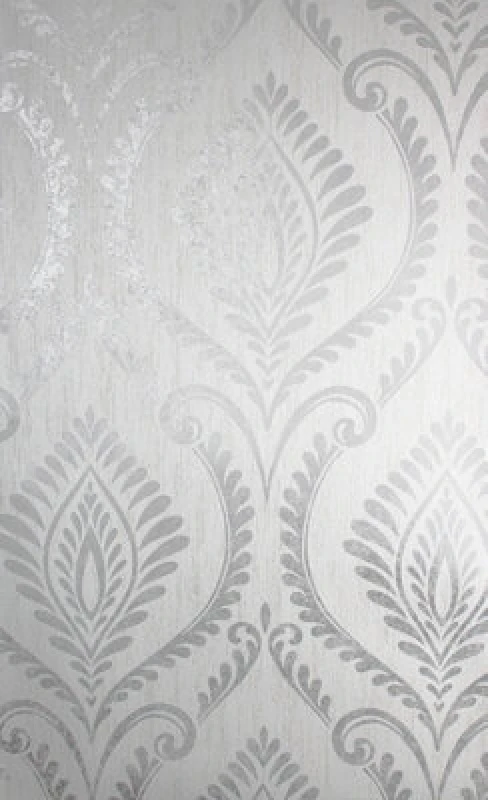 Image of Crown Estelle Damask Grey Wallpaper M1756