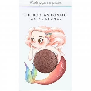 image of The Konjac Sponge Company Mythical Mermaid Konjac Sponge Box and Hook - Red Clay 30g