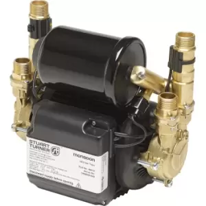 Image of Stuart Turner Monsoon Universal Twin Shower Pump 1.5 bar in Black Brass