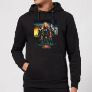 Image of Captain Marvel Movie Starforce Poster Hoodie - Black