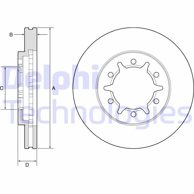 Image of DELPHI Brake disc DELPHI BG4795C