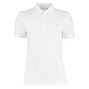 Image of Kustom Kit Womens/Ladies Slim Fit Short Sleeve Polo Shirt (8) (White)