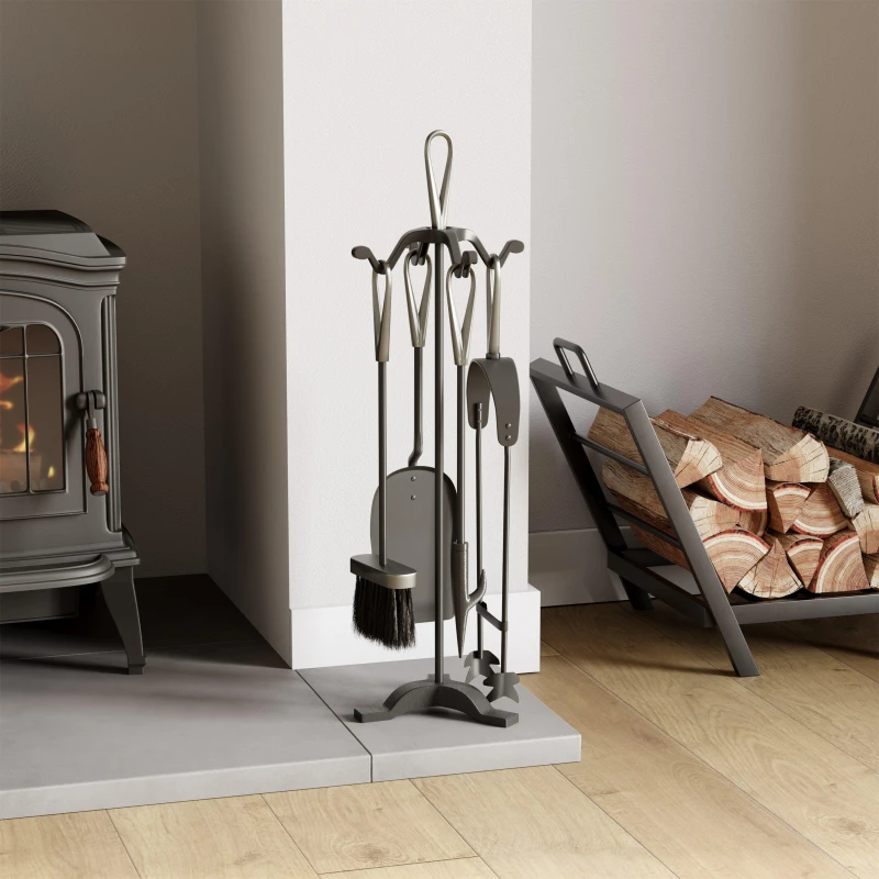 Image of Lassic Fire Vida 5 Piece Buxton Companion Set Black & Nickel unisex 5 Piece