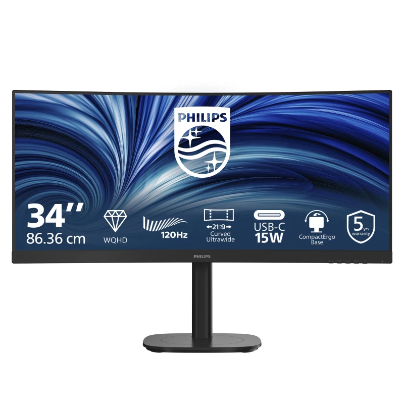 Image of Philips Philips 34B2N3500C/00 computer monitor 86.4cm (34") 3440 x 1440 pixels Wide Quad HD LCD Black 34B2N3500C/00