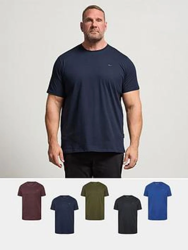 Image of BadRhino BadRhino Men 5 Pack Core T-Shirts in Black Size: X-Large Black 1XL Male 5059738285055