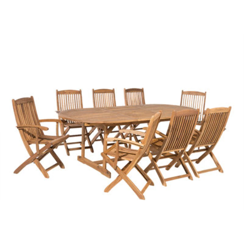 Image of Beliani Garden Dining Set 8 Seater Maui Acacia Wood Light Brown