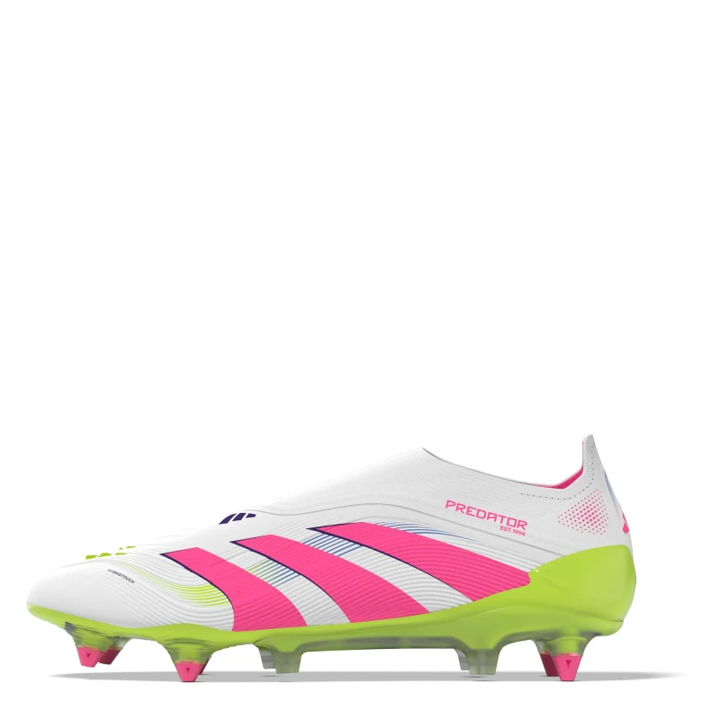 Image of adidas Predator Elite Laceless Soft Ground Football Boots Wht/Pink/Lem male 6 (39.3)