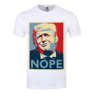 image of Grindstore Mens Donald Trump Nope T-Shirt (3XL) (White)