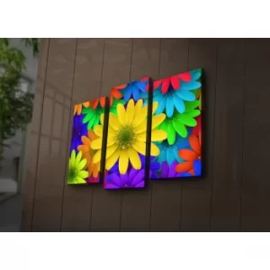 Image of 3PAT?ACT-6 Multicolor Decorative LED Lighted Canvas Painting (3 Pieces)