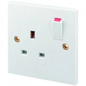 Image of Wickes 13A Single Switched Plug Socket - White
