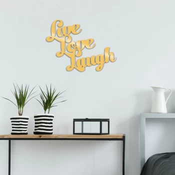 Image of L?ve Love Laugh Metal Decor - Gold Gold Decorative Metal Wall Accessory