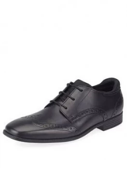 Image of Start-rite Boys Tailor Lace Up School Shoes - Black Leather, Size 2 Older