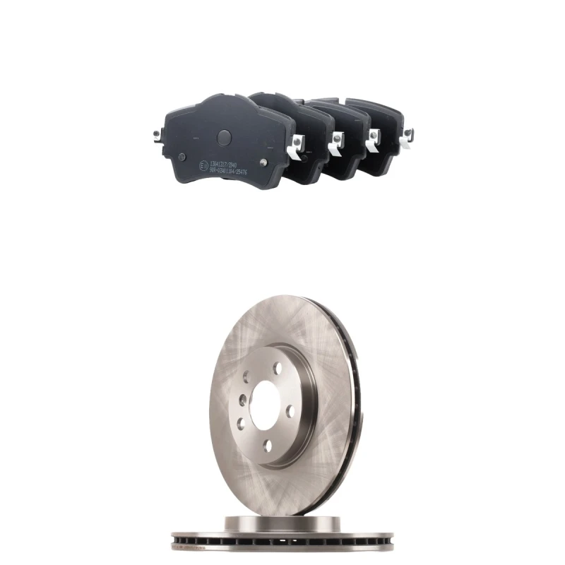 Image of RIDEX 3405B3068 Brake disc and pads set Front Axle, Brake Disc Type: internally vented, prepared for wear warning indicator Brake Set,disc brakes (34