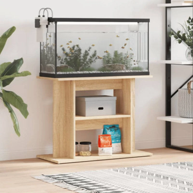 Image of VIDAXL Vidaxl - Aquarium Stand Sonoma Oak 80x35x60cm Engineered Wood 8720845417802