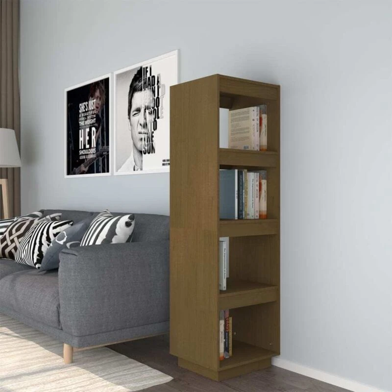 Image of VIDAXL Book Cabinet/Room Divider Honey Brown 40x35x135cm Solid Pinewood vidaXL 8720286815830