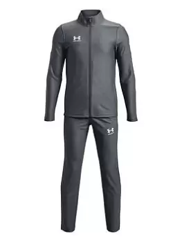 image of Boys, Under Armour Youth Challenger Tracksuit - Grey/White, Size M=9-10 Years