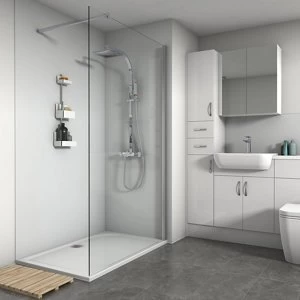 image of Splashwall Matt White 2 sided Shower Panel kit (L)1200mm (W)1200mm (T)4mm