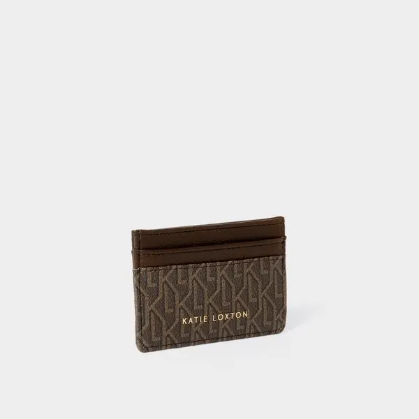 image of Katie Loxton Brown Signature Card Holder KLB2915