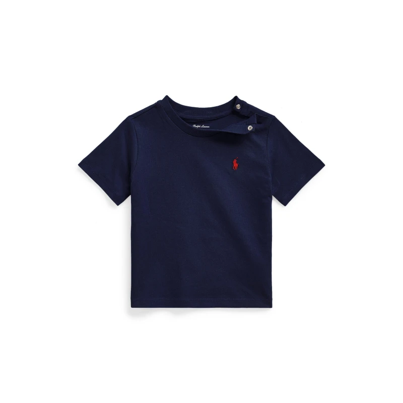Image of Polo Ralph Lauren Kids Cotton Short Sleeve Crew Neck T-Shirt Cruise Navy male 6 Mnth