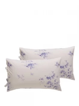 Image of Holly Willoughby Olivia Wedgewood 100 percent Cotton 200 Thread Count Pillowcase Pair