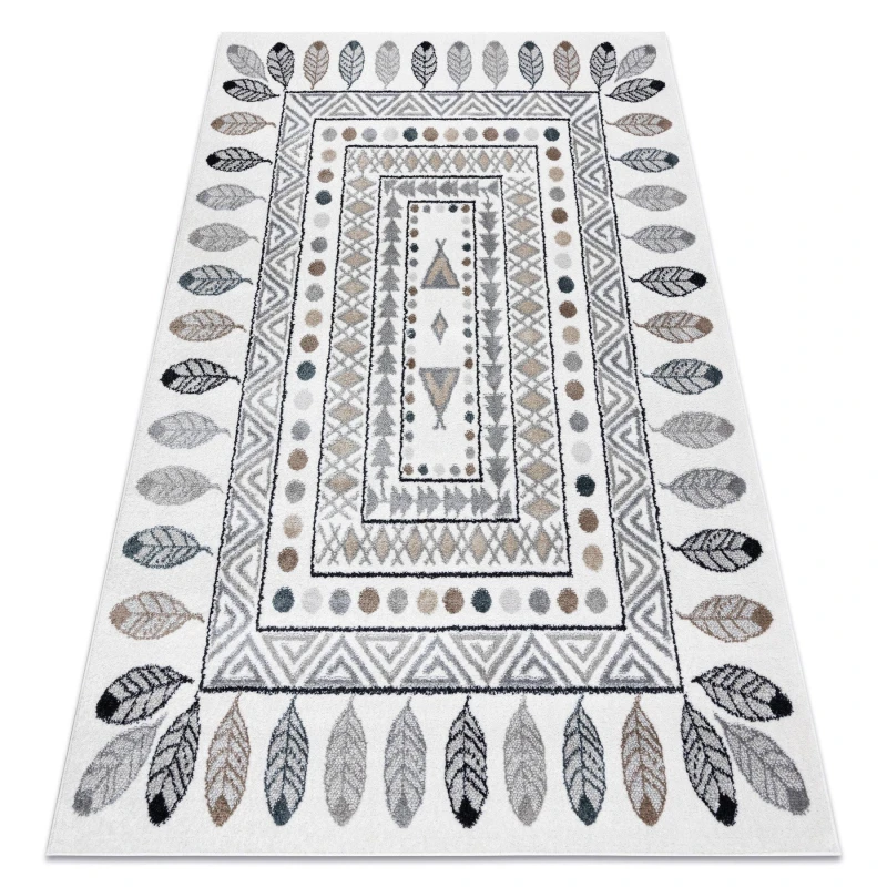 Image of RUGSX Rugsx - Carpet fun Teepee for children, Indian, frame cream beige 160x220cm O260_