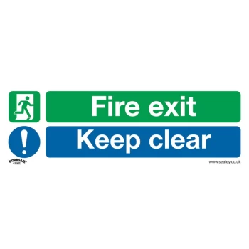 Image of Safety Sign - Fire Exit Keep Clear - Self-Adhesive Vinyl