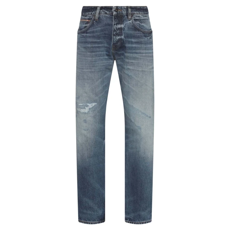 Image of Boss Troy Selvedge Regular-Fit Jeans - Blue Blue L