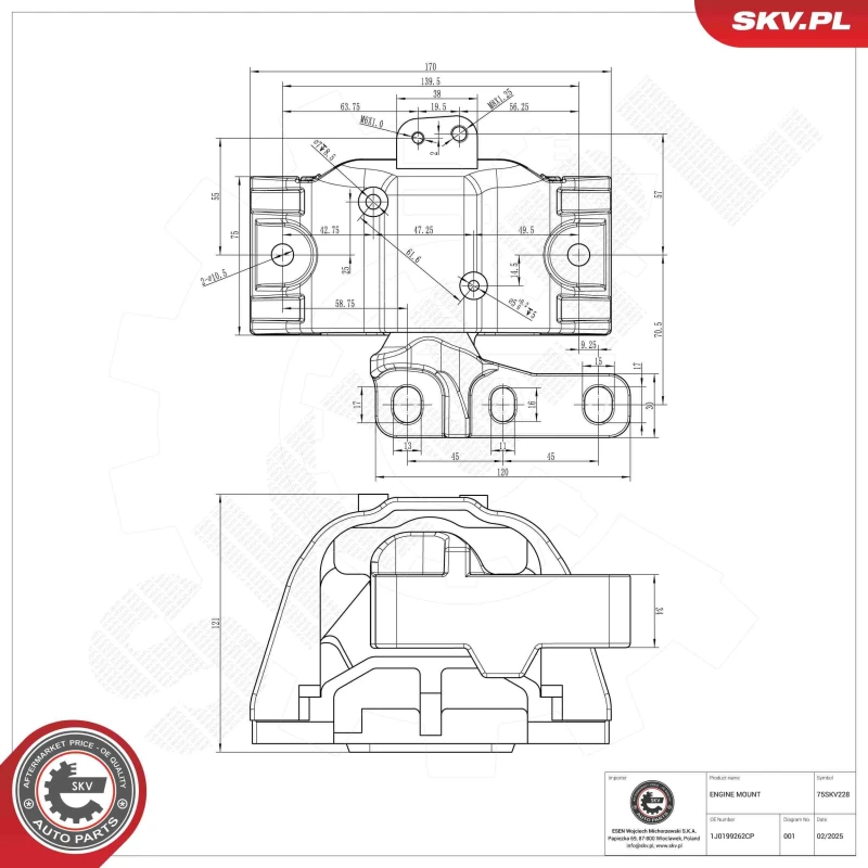 Image of ESEN SKV Engine mount ESEN SKV 75SKV228