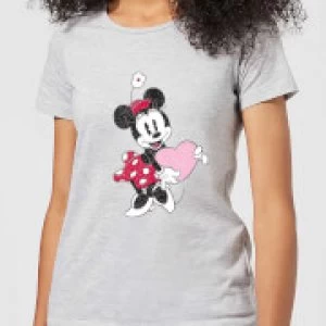 Image of Disney Minnie Mouse Love Heart Womens T-Shirt - Grey - 3XL