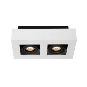 Image of Xirax Modern Ceiling Spotlight - LED Dim to warm - GU10 - 2x5W 2200K/3000K - White