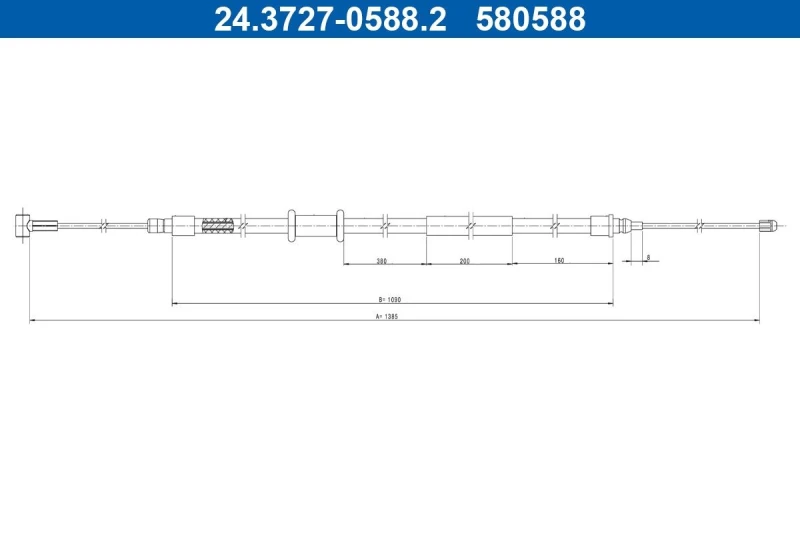 Image of Handbrake cable ATE 24.3727-0588.2