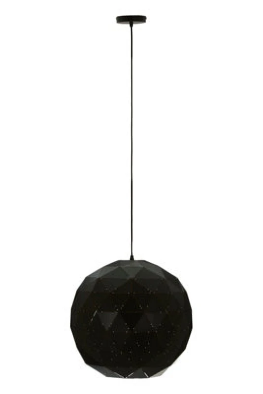 Image of Orsina Medium Black And Copper Pendant Light, Matte Black Geometric Ceiling Light, Gold Interior Lamp