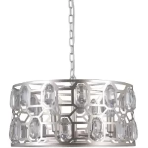 image of Netlighting Modern Hanging Pendant Champagne Silver 6 Light, E14 - ITLPND-43400-