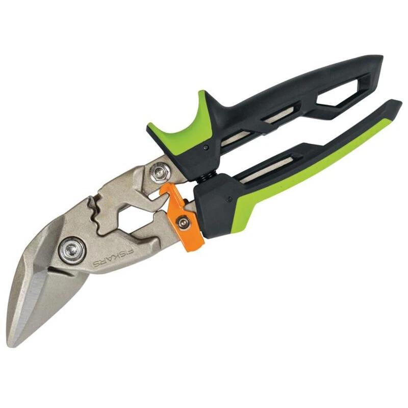 Image of Fiskars 1027210 PowerGear Aviation Snip Offset Right Cut 250mm (10in) 1027210