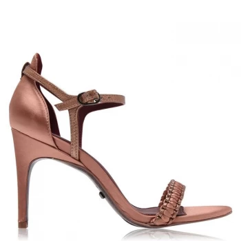 image of Reiss Linette Strap Heeled Sandals - Gold Metalic