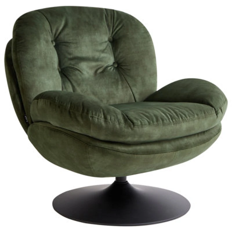 Image of Beliani Swivel Armchair Nolvik Velvet Dark Green