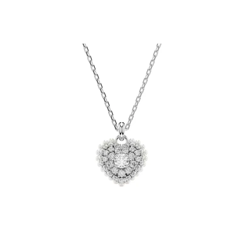 Image of Hyperbola White Rhodium Plated Heart Pendant 5684386