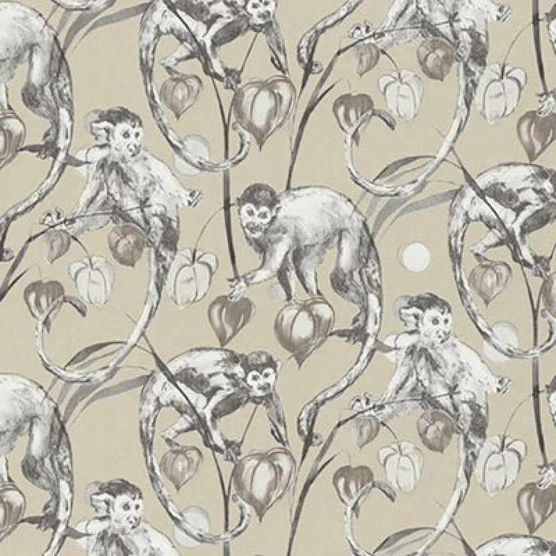 Image of As Creation Monkey Jungle Wallpaper Textured Embossed Tropical Beige Paste The Wall Vinyl