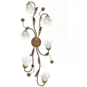 image of Onli Arianna 6 Light Flower Multi Arm Semi Flush Ceiling Lamp, Bronze