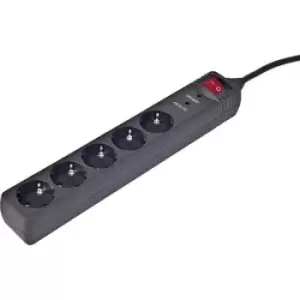 Image of Gembird SPG5-C-10 Surge protection power strip 5x Black PG connector