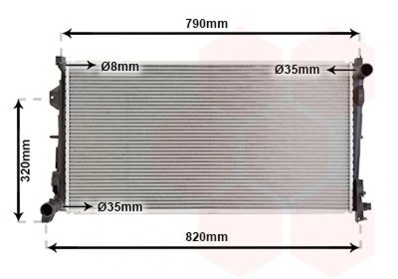 Image of VAN WEZEL Engine radiator VAN WEZEL 07002092