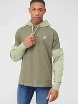 image of Nike Overhead Jersey Hoodie - Olive