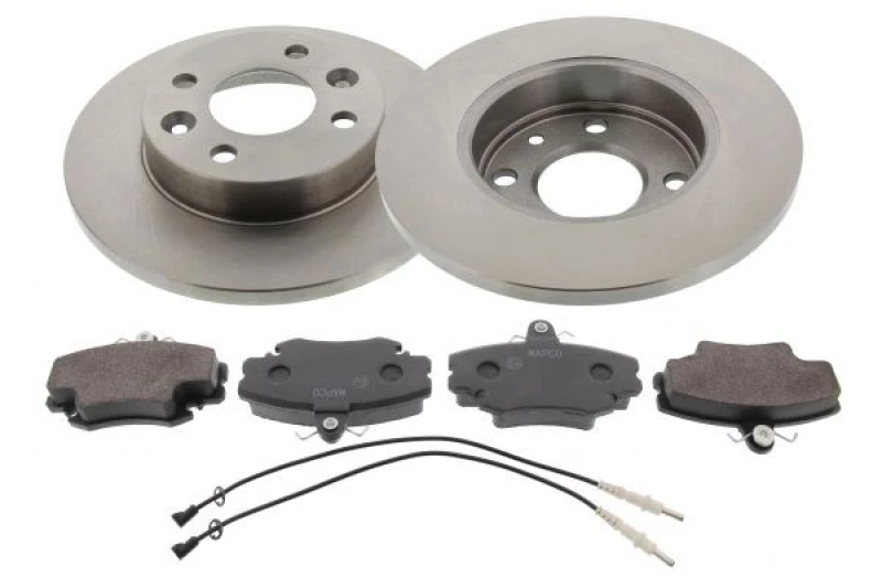 Image of MAPCO 47152 Brake disc and pads set Front Axle, Brake Disc Type: solid, incl. wear warning contact Brake Set,disc brakes (3405)