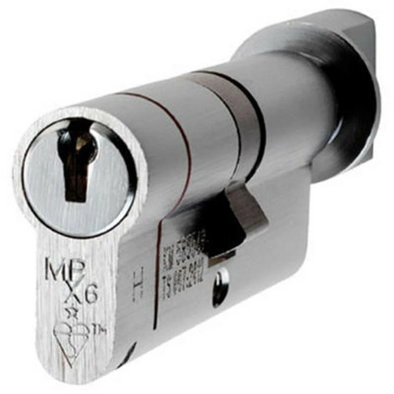 Image of Loops 70mm EURO Cylinder & Thumbturn Lock Keyed to Differ 6 Pin Satin Chrome Multi unisex
