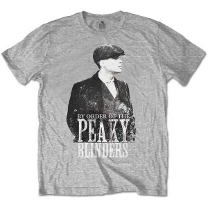 image of Peaky Blinders - Grey Character Mens Large T-Shirt - Grey