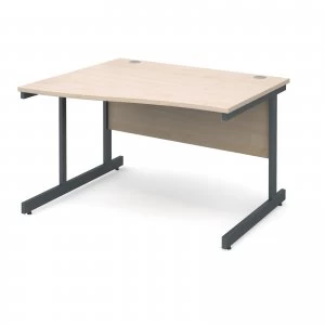 image of Contract 25 Left Hand Wave Desk 1200mm - Graphite Cantilever Frame ma