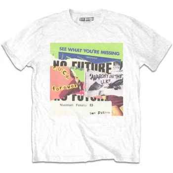 Image of The Sex Pistols - Collage Unisex Large T-Shirt - White