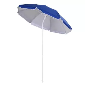 image of Outsunny 1.7m x 2m Tilted Steel Frame Beach Parasol Blue