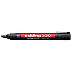 Image of edding 330 Chisel Tip Permanent Markers, Black - Pack of 10